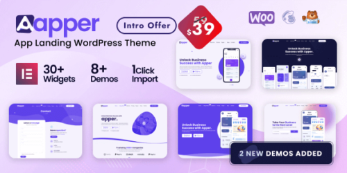 Apper - App Landing Page Multi-concept WordPress Theme