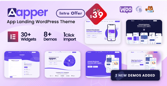 Apper - App Landing Page Multi-concept WordPress Theme