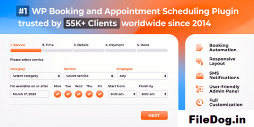 Bookly PRO – Appointment Booking and Scheduling Software System