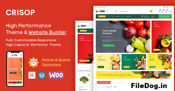 Crisop - Grocery & Organic Food Shop Elementor WooCommerce Theme