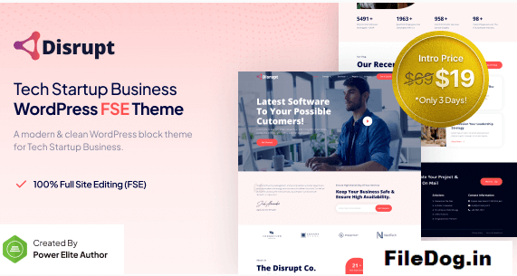 Disrupt – Tech Startup Business FSE WordPress Theme