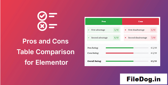 Pros & Cons Widget for Elementor